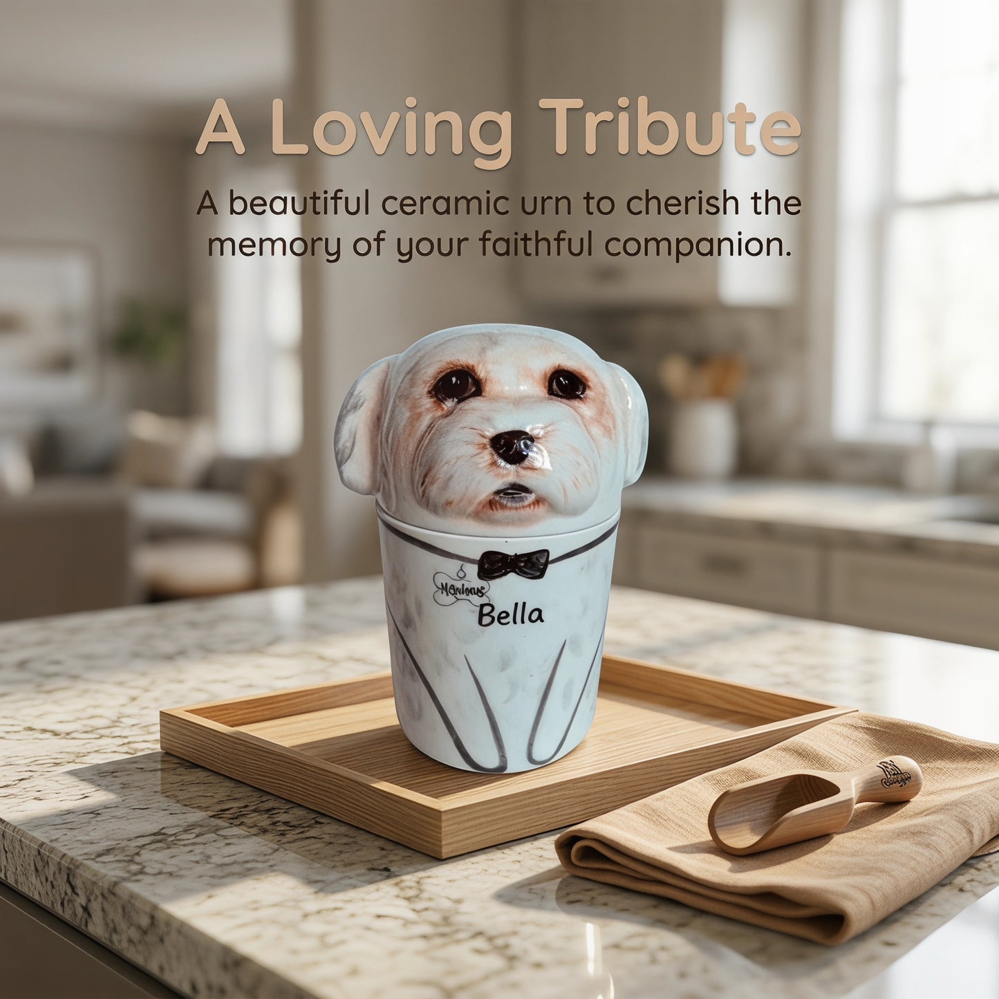 Personalized Handmade Ceramic Pet Urn for Dog Cat Custom Pet Memorial Funeral Decor Handmade Forget Me Not Keepsake Pet Loss Gift